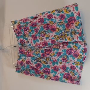 Vtg Simply Basic High Waisted Rose Women's Shorts Sz L